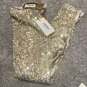 Joyfolie gold sequin legging size 10 nwt